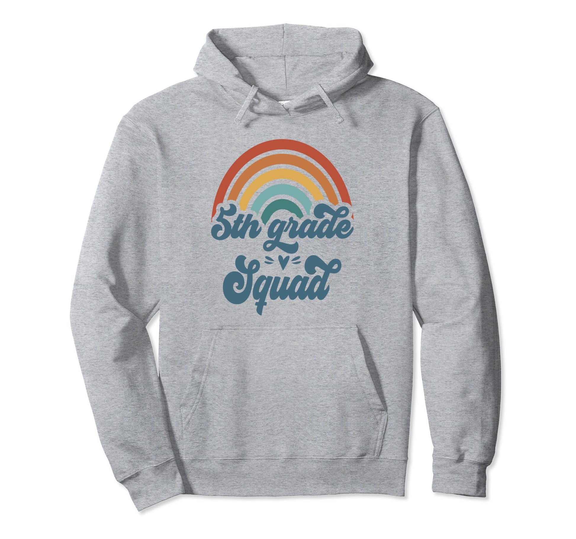 5Th Grade Squad Groovy Rainbow Teacher Squad Hoodie - Graphic Print Unisex - T-Shirt, Sweatshirt, Hoodie