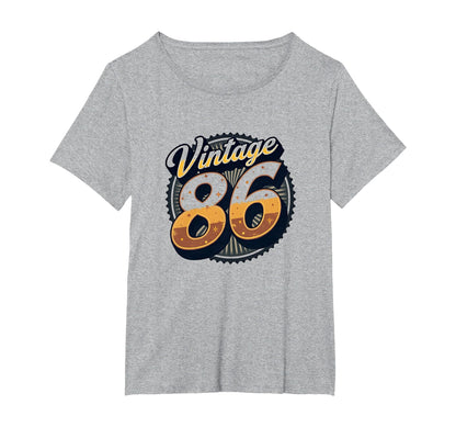 86 Birthday Gift Art Womens Plus Heather T-Shirt - Trendy Graphic Unisex - T-Shirt, Sweatshirt, Hoodie
