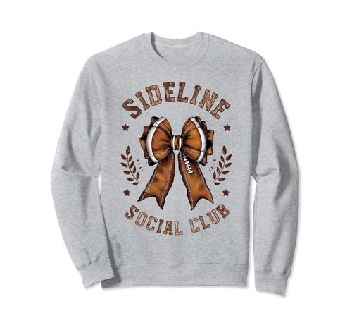 Womens Moms Coquette Bow Football Sweatshirt - Unique Graphic Men Women - T-Shirt, Sweatshirt, Hoodie