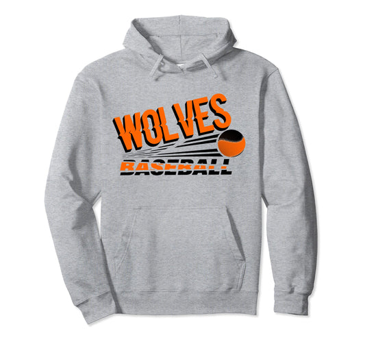 Wolves Baseball Team Baseball Mom Wolf Hoodie - Trendy Graphic Men Women - T-Shirt, Sweatshirt, Hoodie