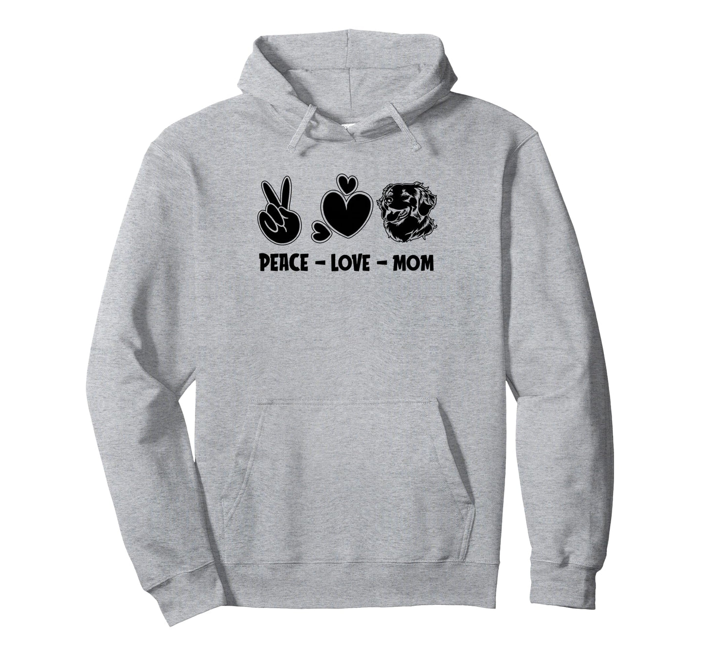 Brittany Spaniel Pet Breed Peace Love Hoodie - Custom Art Print for Adults - T-Shirt, Sweatshirt, Hoodie