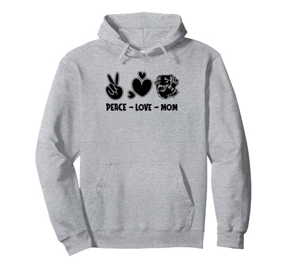 Brittany Spaniel Pet Breed Peace Love Hoodie - Custom Art Print for Adults - T-Shirt, Sweatshirt, Hoodie