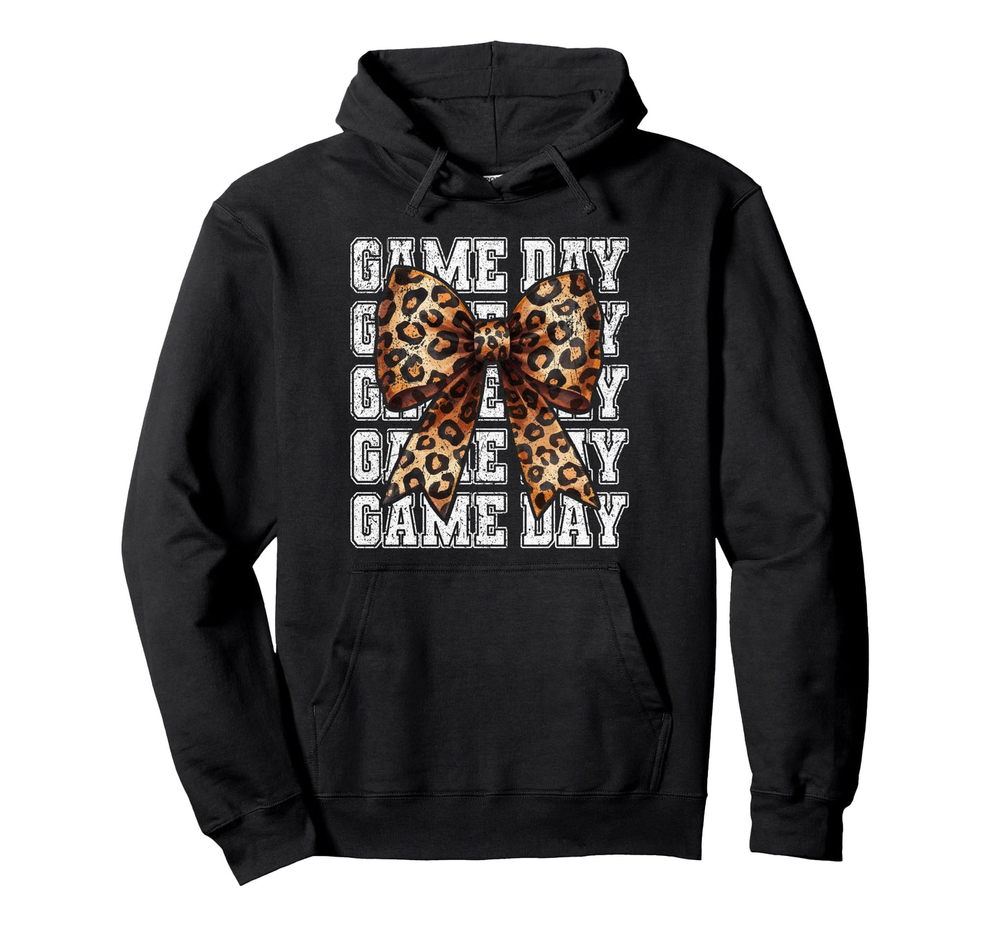 Leopard Bow Block Varsity Mom Hoodie - Fun Novelty Design for Adults - T-Shirt, Sweatshirt, Hoodie