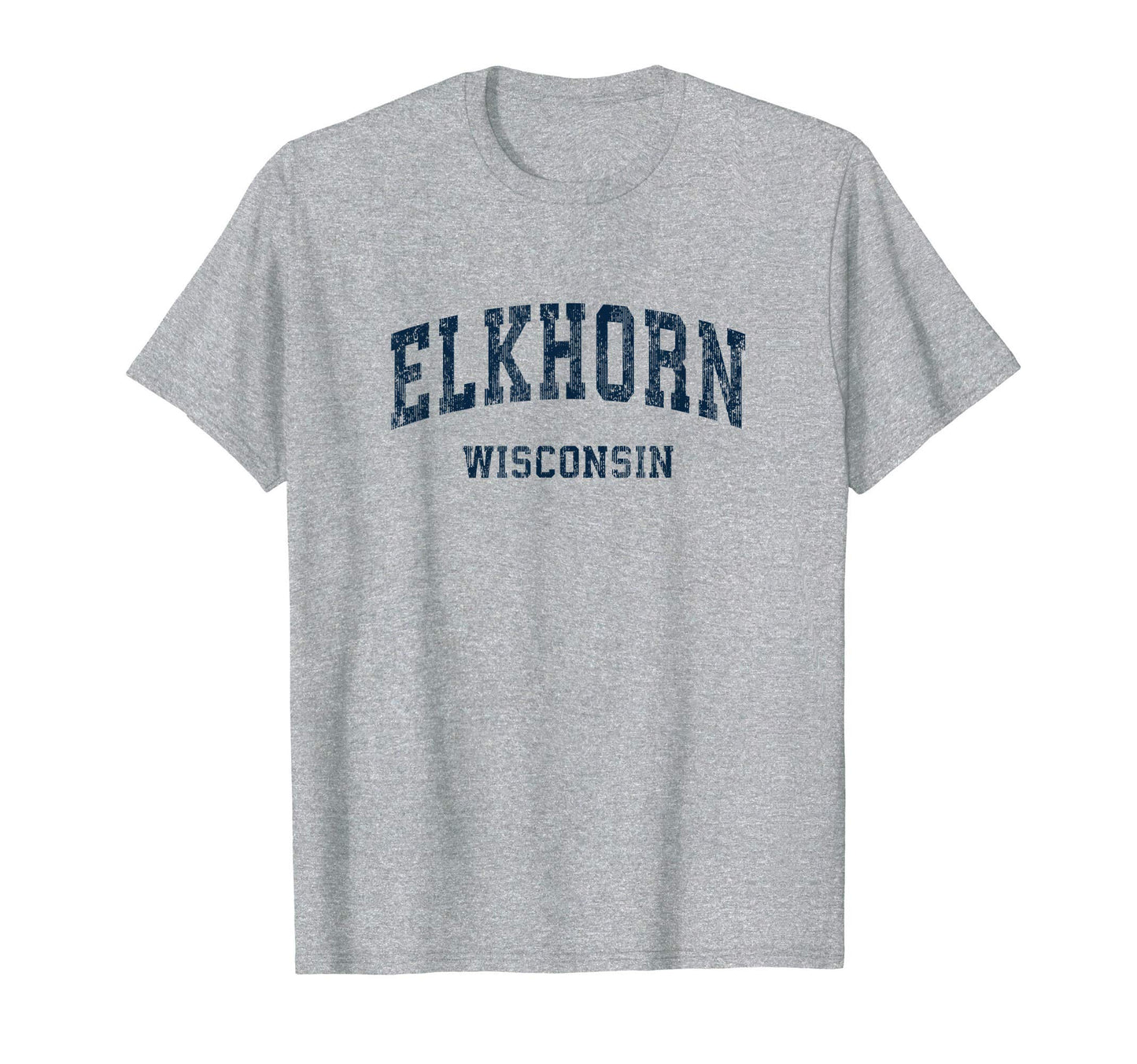 Elkhorn Wisconsin Wi Varsity Sports Navy T-Shirt - Trendy Graphic Men Women - T-Shirt, Sweatshirt, Hoodie