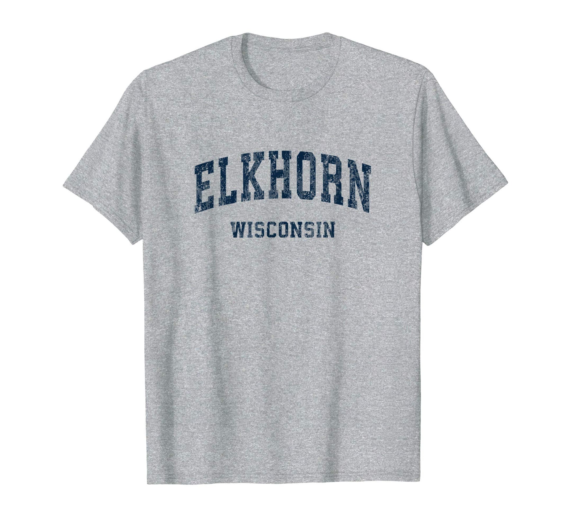 Elkhorn Wisconsin Wi Varsity Sports Navy T-Shirt - Trendy Graphic Men Women - T-Shirt, Sweatshirt, Hoodie