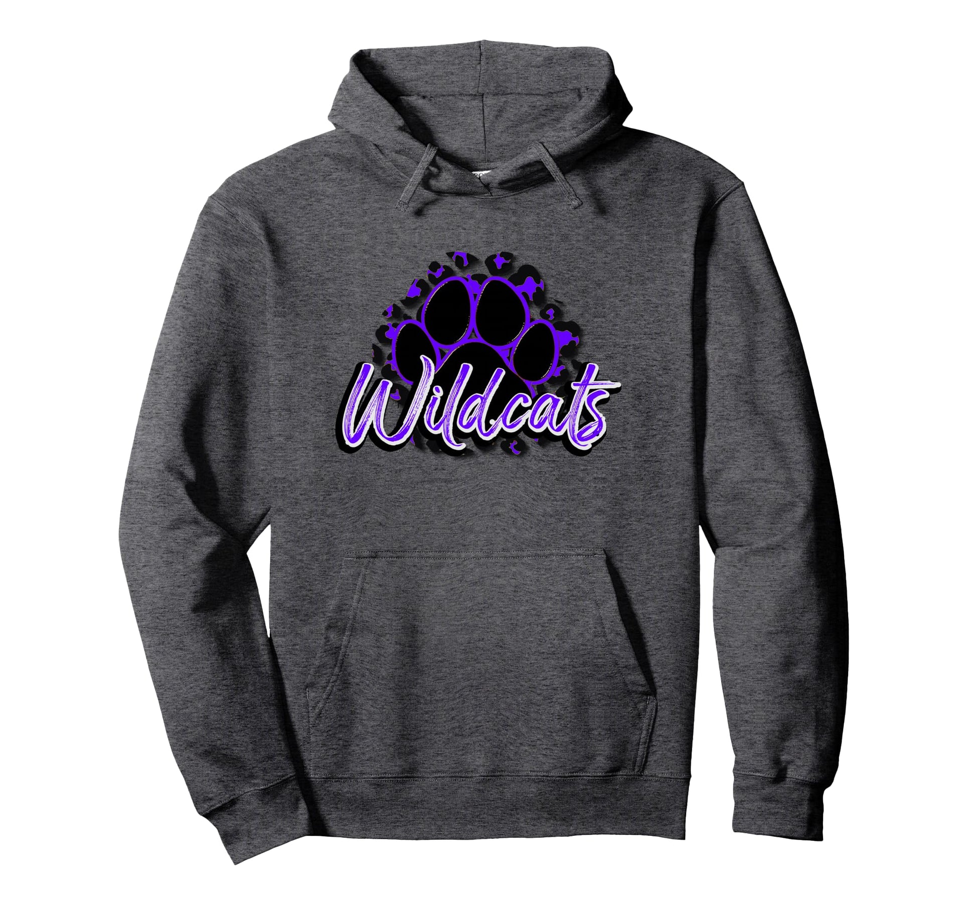 Wildcats Purple Black Cheetah School Hoodie - Graphic Print Men Women - T-Shirt, Sweatshirt, Hoodie