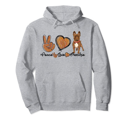 Peace Love Frenchie Dog Leopard Hi Hoodie - Streetwear Style Men Women - T-Shirt, Sweatshirt, Hoodie