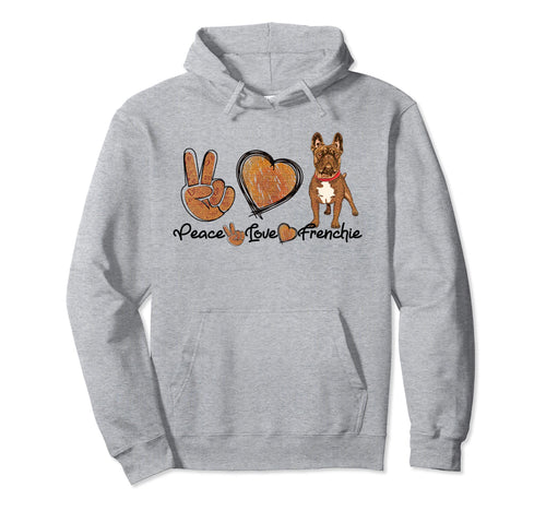 Peace Love Frenchie Dog Leopard Hi Hoodie - Streetwear Style Men Women - T-Shirt, Sweatshirt, Hoodie