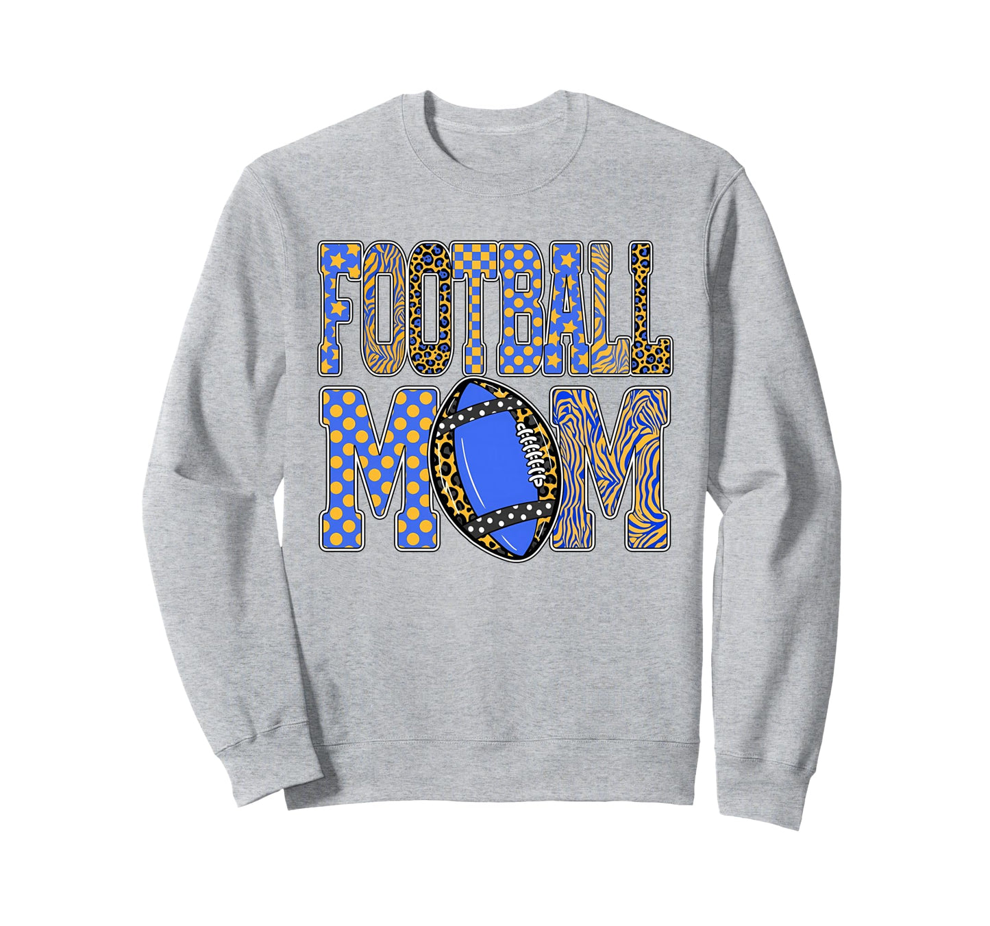 Leopard Blue Gold Checkered Sweatshirt - Streetwear Style for Adults - T-Shirt, Sweatshirt, Hoodie