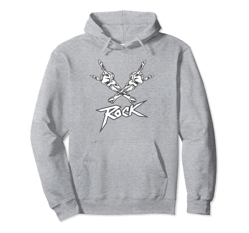 Skeleton Hand Heavy Rock Music Skeleton Hoodie - Minimalist Print Unisex - T-Shirt, Sweatshirt, Hoodie