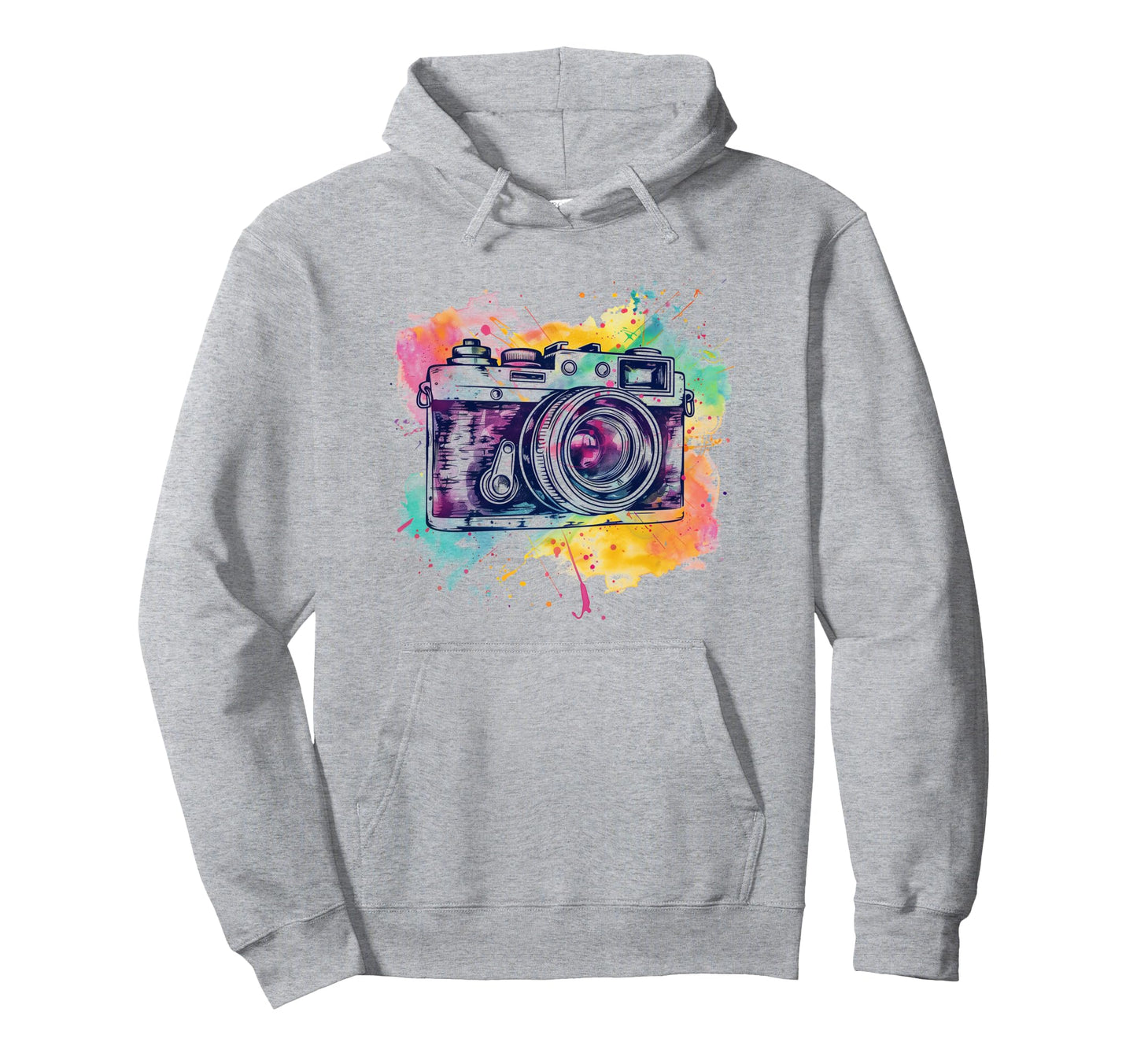 Photographer Camera Watercolor Hoodie - Aesthetic Graphic for Adults - T-Shirt, Sweatshirt, Hoodie