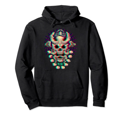 Japan Anime Oni Mask Vaporwave Gothic Hoodie - Unique Graphic for Adults - T-Shirt, Sweatshirt, Hoodie