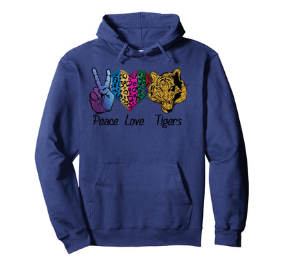 Peace Love Tigers Hoodie - Custom Art Print Unisex - T-Shirt, Sweatshirt, Hoodie