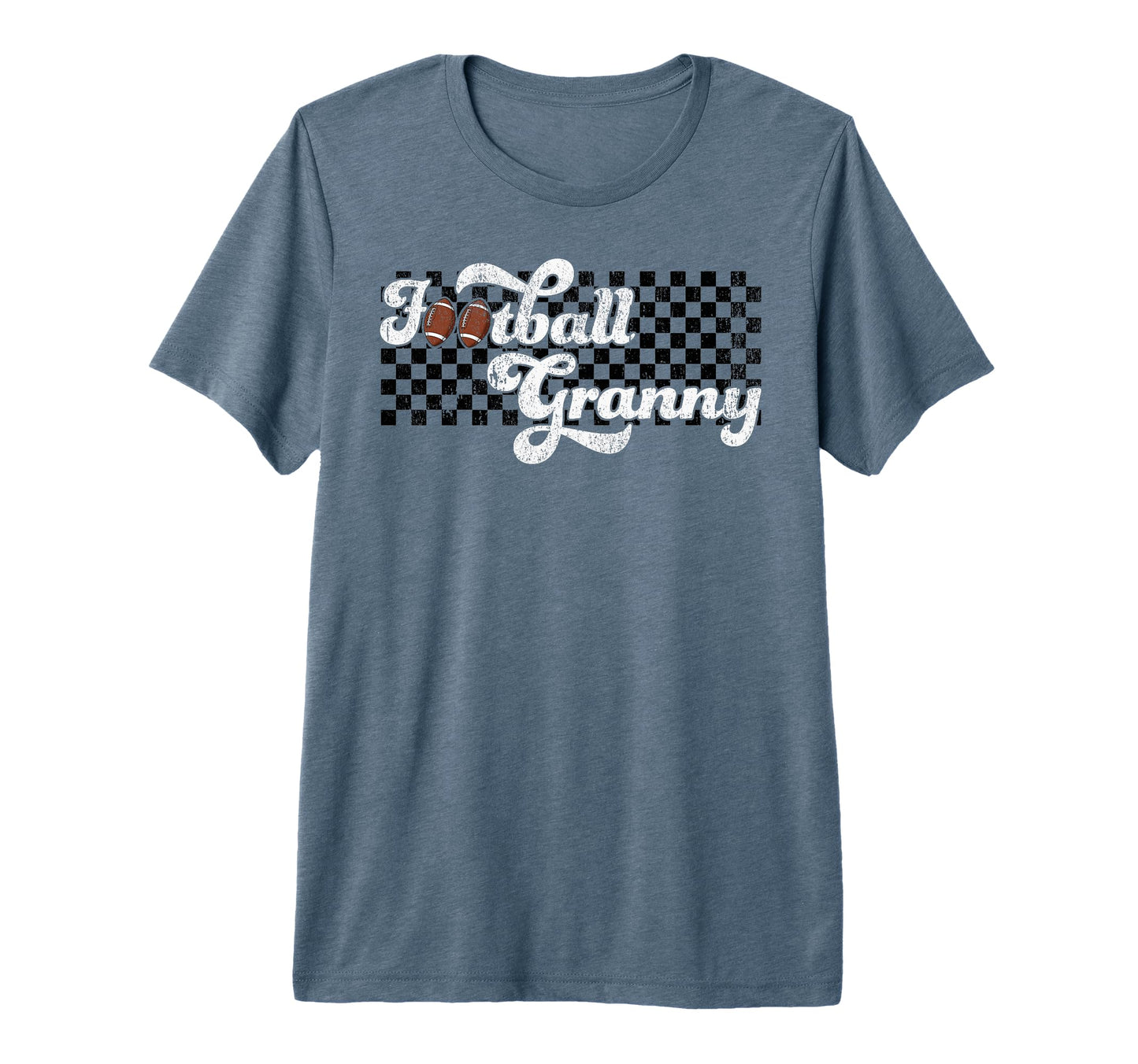 Football Granny Grandma Checkered Game T-Shirt - Trendy Graphic Unisex - T-Shirt, Sweatshirt, Hoodie