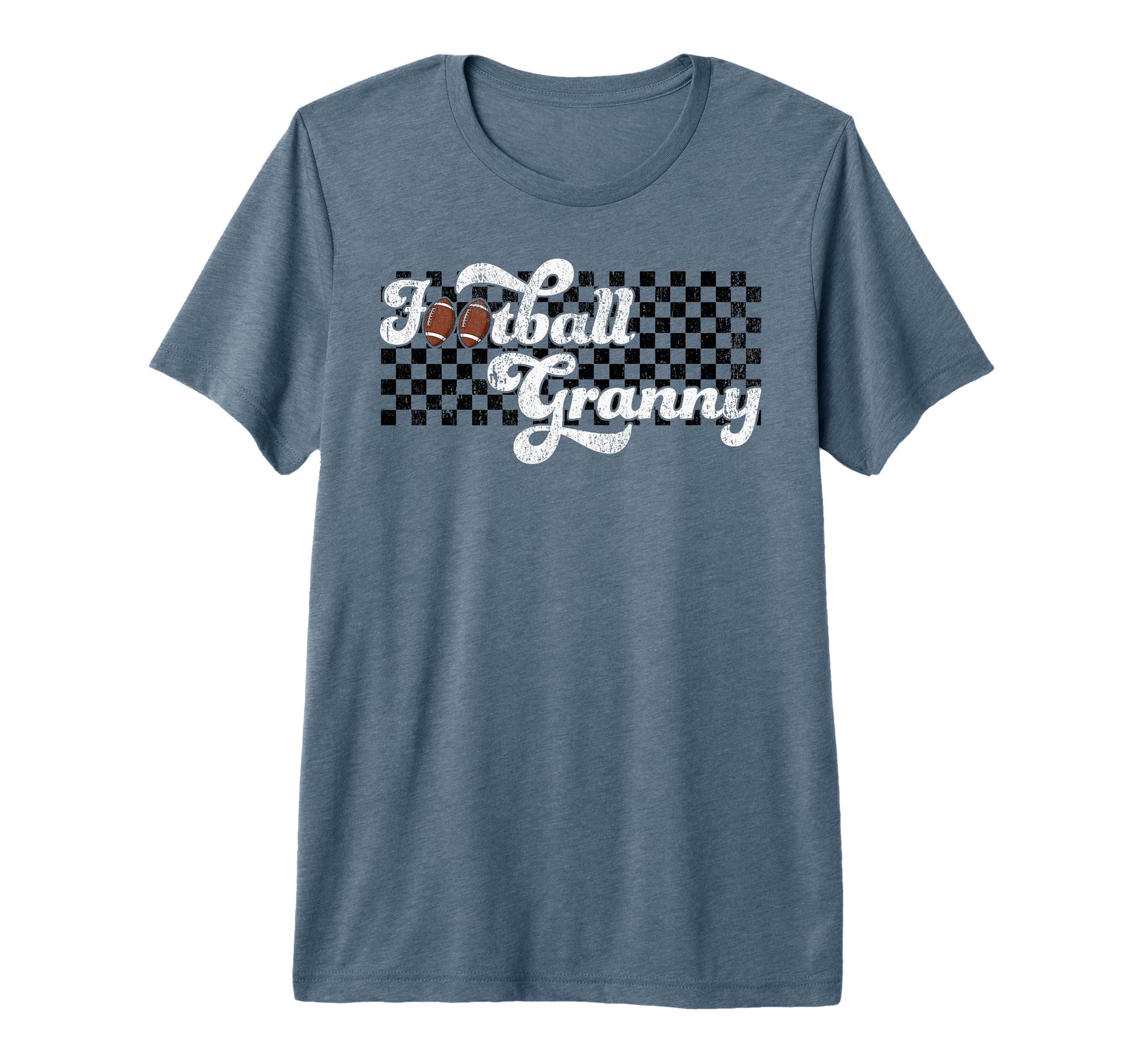 Football Granny Grandma Checkered Game T-Shirt - Trendy Graphic Unisex - T-Shirt, Sweatshirt, Hoodie