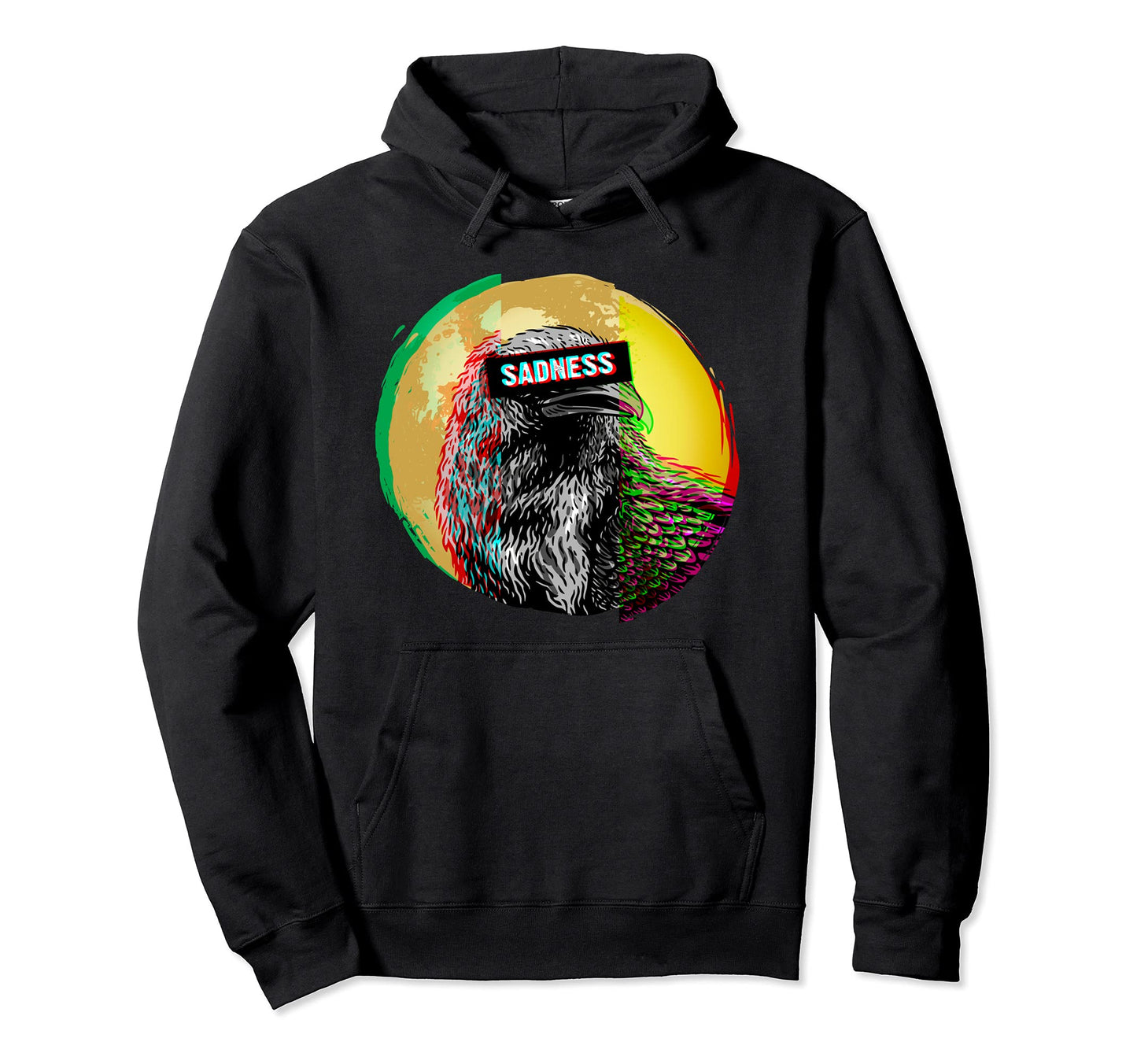 Raven Vaporwave Aesthetic Sadness Black Hoodie - Novelty Apparel Men Women - T-Shirt, Sweatshirt, Hoodie