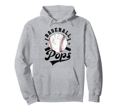 Baseball Pops Grandpa Baseball Player Hoodie - Minimalist Print for Adults - T-Shirt, Sweatshirt, Hoodie