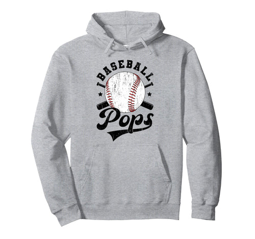 Baseball Pops Grandpa Baseball Player Hoodie - Minimalist Print for Adults - T-Shirt, Sweatshirt, Hoodie