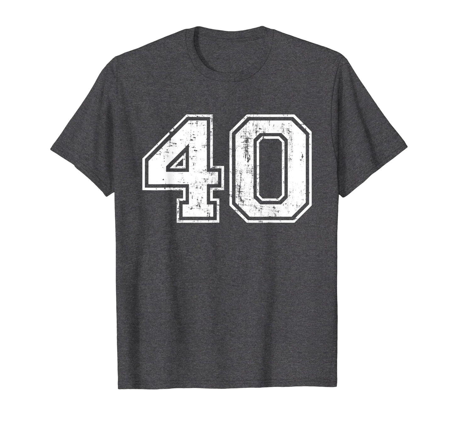 Number 40 Varsity Distressed Sports T-Shirt - Fun Novelty Design Unisex - T-Shirt, Sweatshirt, Hoodie