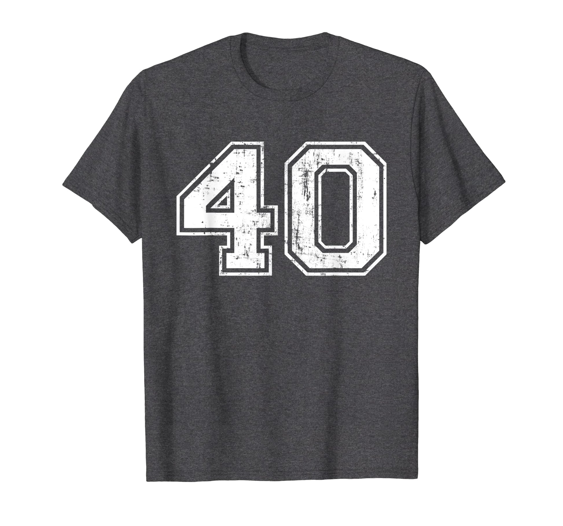 Number 40 Varsity Distressed Sports T-Shirt - Fun Novelty Design Unisex - T-Shirt, Sweatshirt, Hoodie