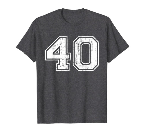 Number 40 Varsity Distressed Sports T-Shirt - Fun Novelty Design Unisex - T-Shirt, Sweatshirt, Hoodie