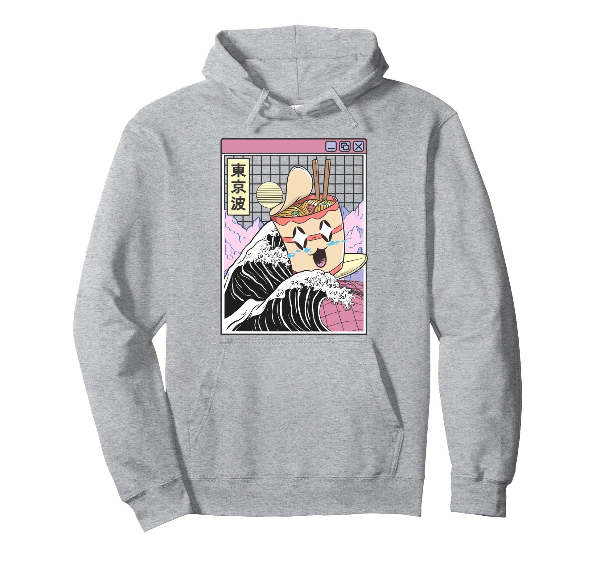Instant Ramen Noodles Surfing Japanese Hoodie - Custom Art Print Men Women - T-Shirt, Sweatshirt, Hoodie