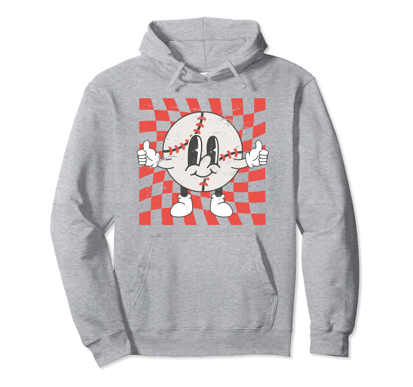 Baseball Softball Team Player Groovy Hoodie - Minimalist Print for Adults - T-Shirt, Sweatshirt, Hoodie