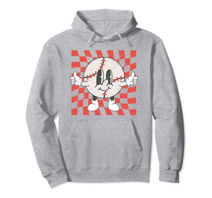 Baseball Softball Team Player Groovy Hoodie - Minimalist Print for Adults - T-Shirt, Sweatshirt, Hoodie
