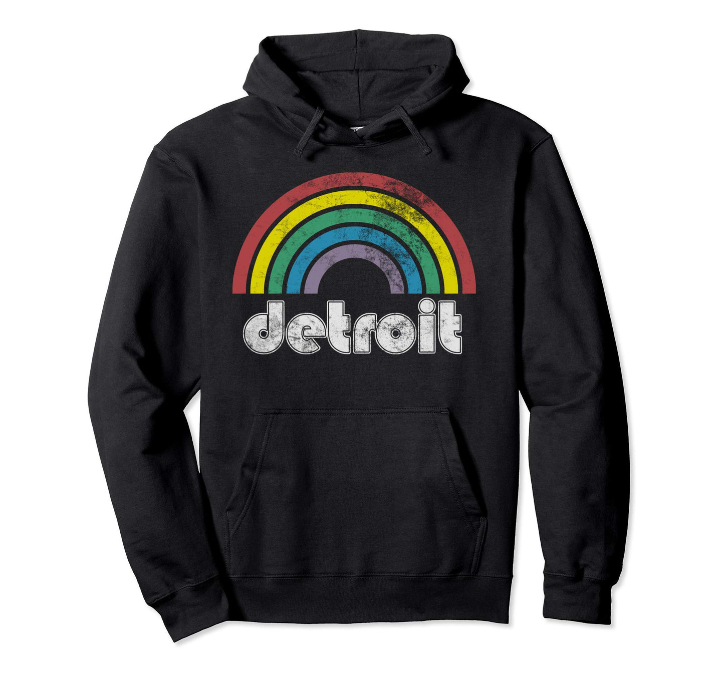 Detroit Rainbow 70S 80S Gay Pride Hoodie - Streetwear Style Unisex - T-Shirt, Sweatshirt, Hoodie
