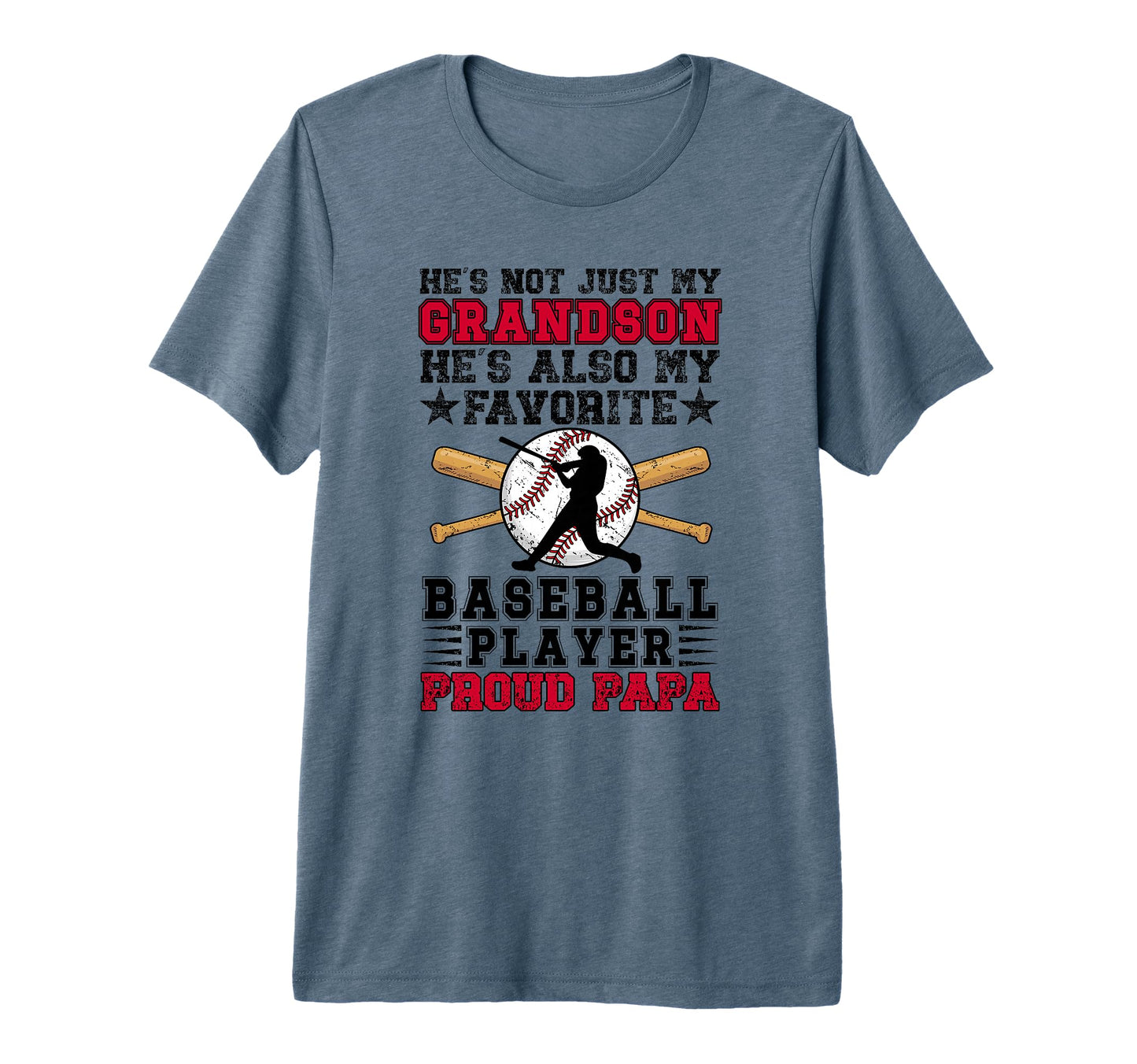 Mens Proud Papa Baseball Papa T-Shirt - Casual Everyday Wear for Adults - T-Shirt, Sweatshirt, Hoodie