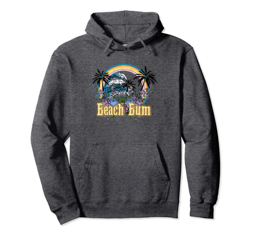 Beach Bum Palms Rainbow Sunshine Hoodie - Aesthetic Graphic for Adults - T-Shirt, Sweatshirt, Hoodie