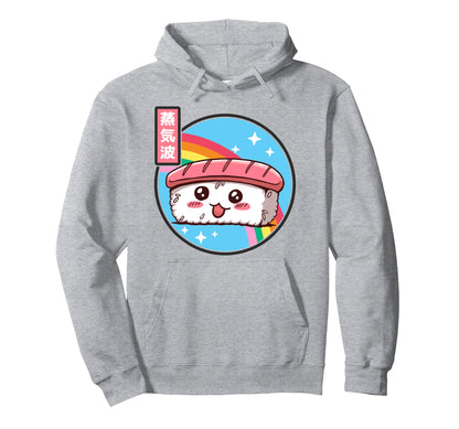 Sushi Kawaii Rainbow Anime Hoodie - Custom Art Print for Adults - T-Shirt, Sweatshirt, Hoodie
