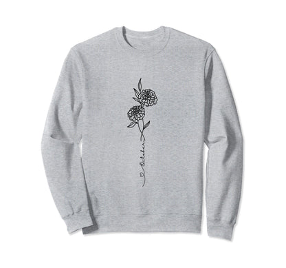 Minimalist Boho Floral Drawing Sweatshirt - Fun Novelty Design Unisex - T-Shirt, Sweatshirt, Hoodie