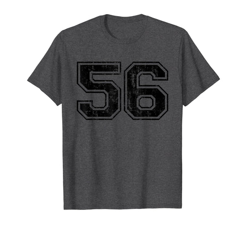 Number 56 Varsity Distressed Sport Team T-Shirt - Graphic Print Men Women - T-Shirt, Sweatshirt, Hoodie