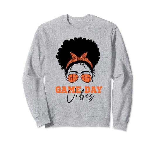 Basketball Mom Messy Bun Sweatshirt - Custom Art Print Men Women - T-Shirt, Sweatshirt, Hoodie