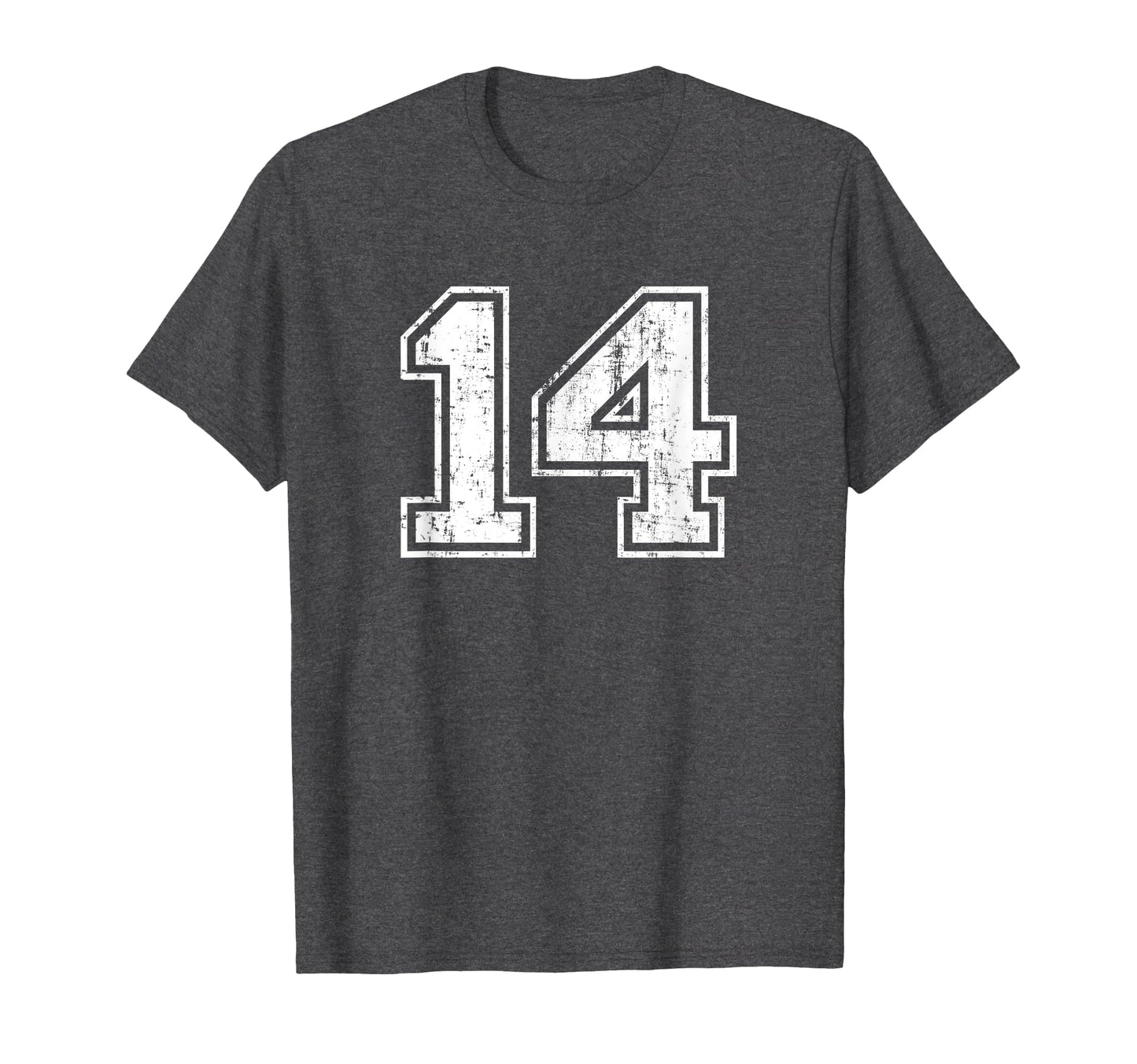 Number 14 Varsity Distressed Sports T-Shirt - Streetwear Style Men Women - T-Shirt, Sweatshirt, Hoodie