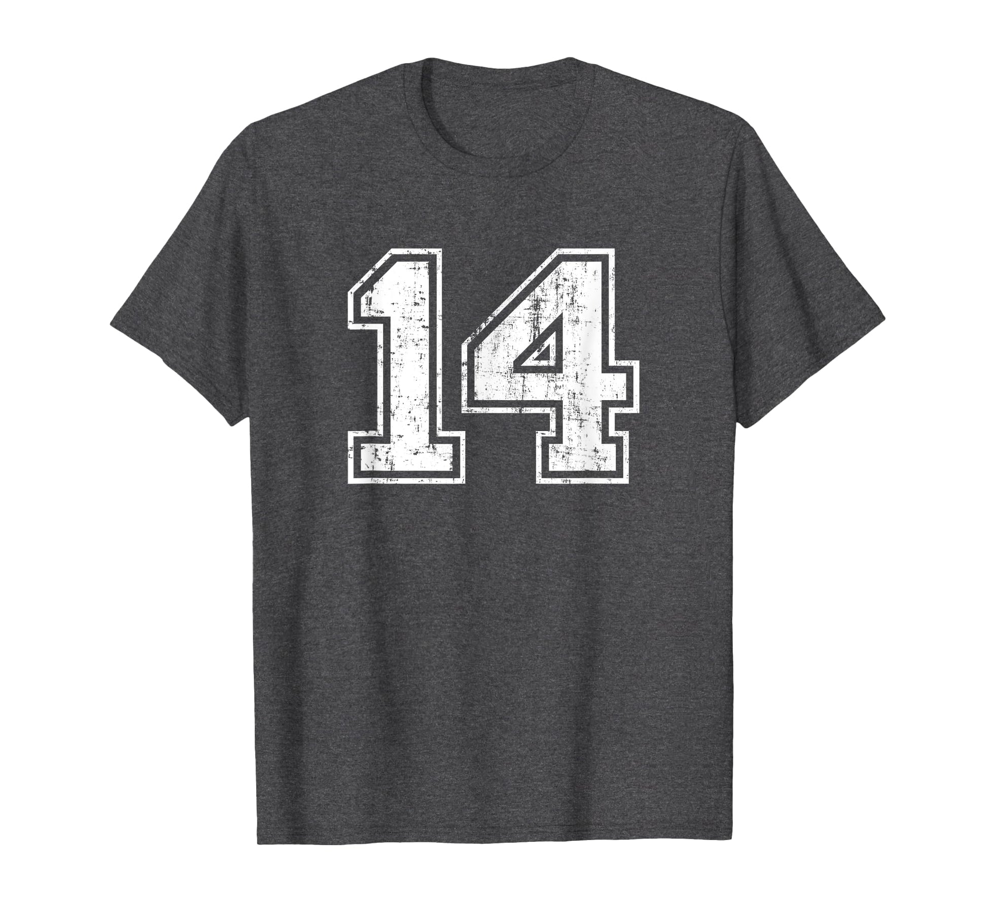 Number 14 Varsity Distressed Sports T-Shirt - Streetwear Style Men Women - T-Shirt, Sweatshirt, Hoodie