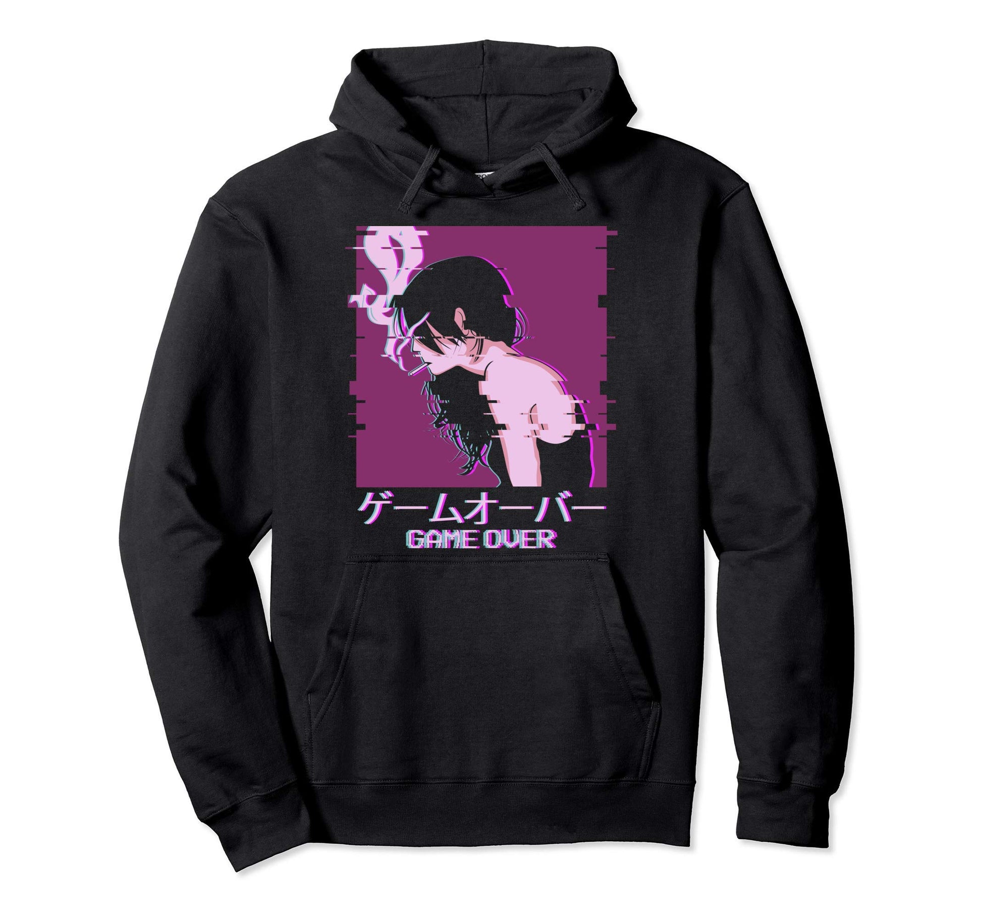 Japanese Vaporwave Sad Anime Game Hoodie - Minimalist Print for Adults - T-Shirt, Sweatshirt, Hoodie