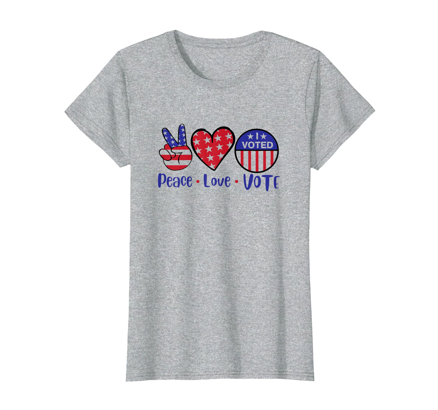 Peace Love Vote Patriotic Voting T-Shirt - Fun Novelty Design for Adults - T-Shirt, Sweatshirt, Hoodie