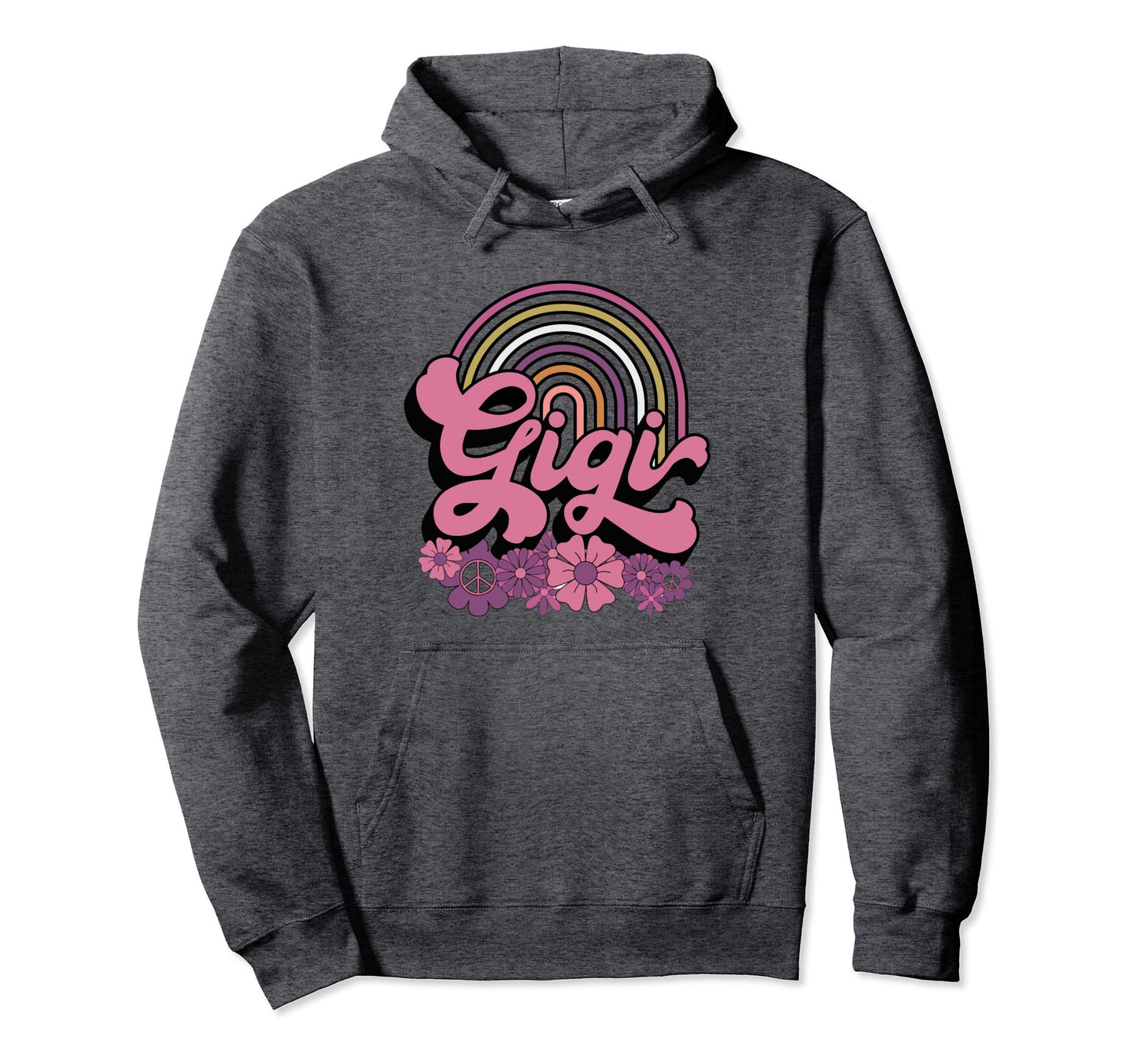 Gigi Groovy Flower Rainbow Hoodie - Fun Novelty Design Unisex - T-Shirt, Sweatshirt, Hoodie