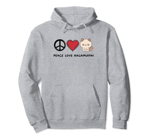 Kawaii Ragamuffin Lover Peace Love Hoodie - Custom Art Print Unisex - T-Shirt, Sweatshirt, Hoodie