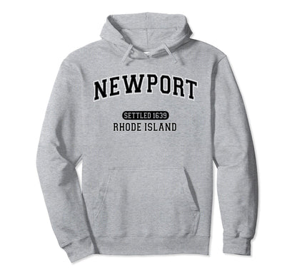 Newport Rhode Island Sports Varsity Hoodie - Novelty Apparel for Adults - T-Shirt, Sweatshirt, Hoodie
