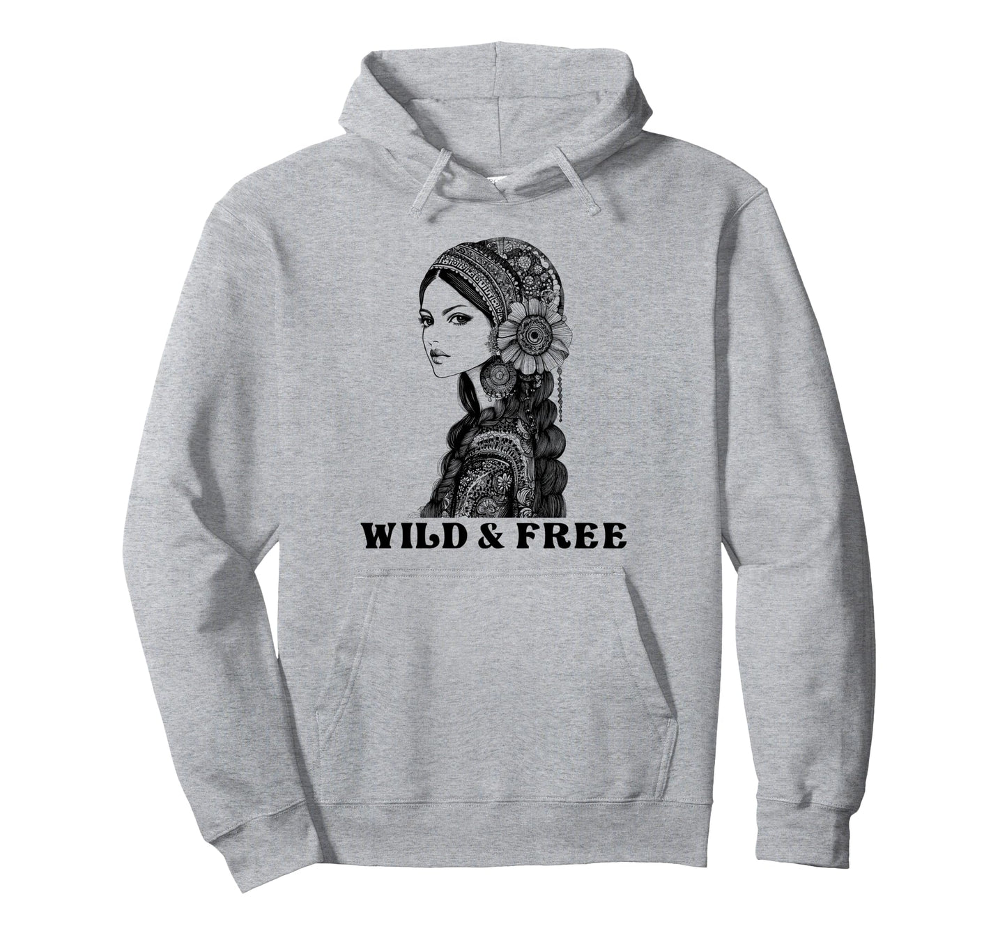 Wild And Free Boho Bohemian Hippie Hoodie - Aesthetic Graphic Men Women - T-Shirt, Sweatshirt, Hoodie