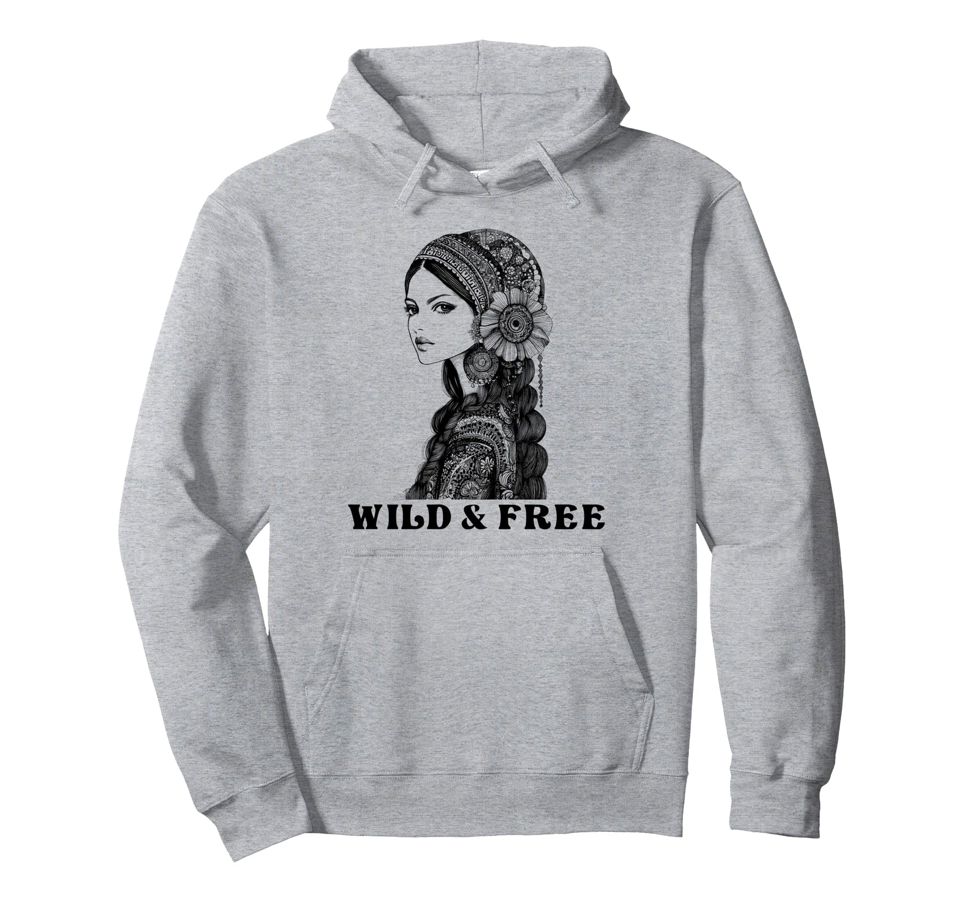 Wild And Free Boho Bohemian Hippie Hoodie - Aesthetic Graphic Men Women - T-Shirt, Sweatshirt, Hoodie