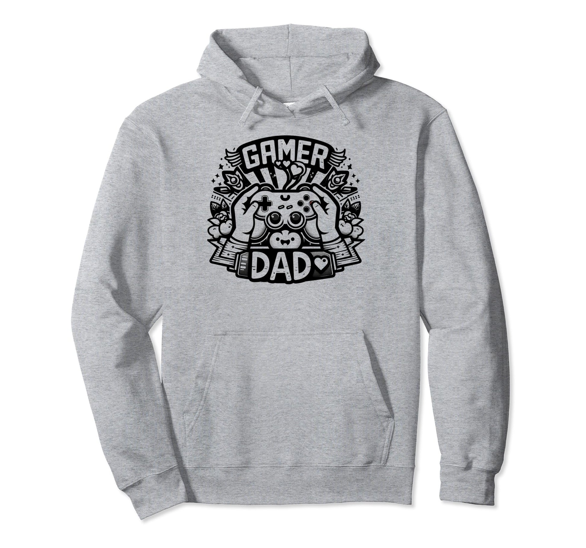 Gamer Dad Game Controller Gaming Hoodie - Casual Everyday Wear Men Women - T-Shirt, Sweatshirt, Hoodie