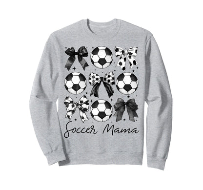 Soccer Mama Coquette Bow Soccer Sweatshirt - Aesthetic Graphic for Adults - T-Shirt, Sweatshirt, Hoodie