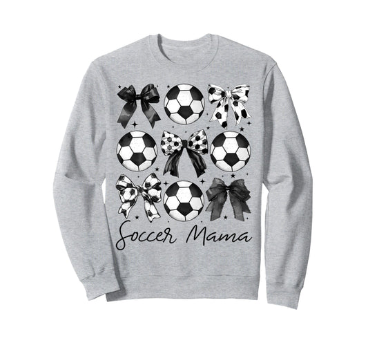 Soccer Mama Coquette Bow Soccer Sweatshirt - Aesthetic Graphic for Adults - T-Shirt, Sweatshirt, Hoodie