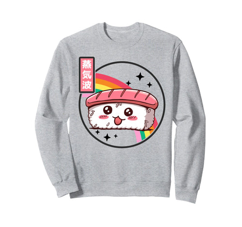 Sushi Kawaii Rainbow Anime Sweatshirt - Casual Everyday Wear Men Women - T-Shirt, Sweatshirt, Hoodie