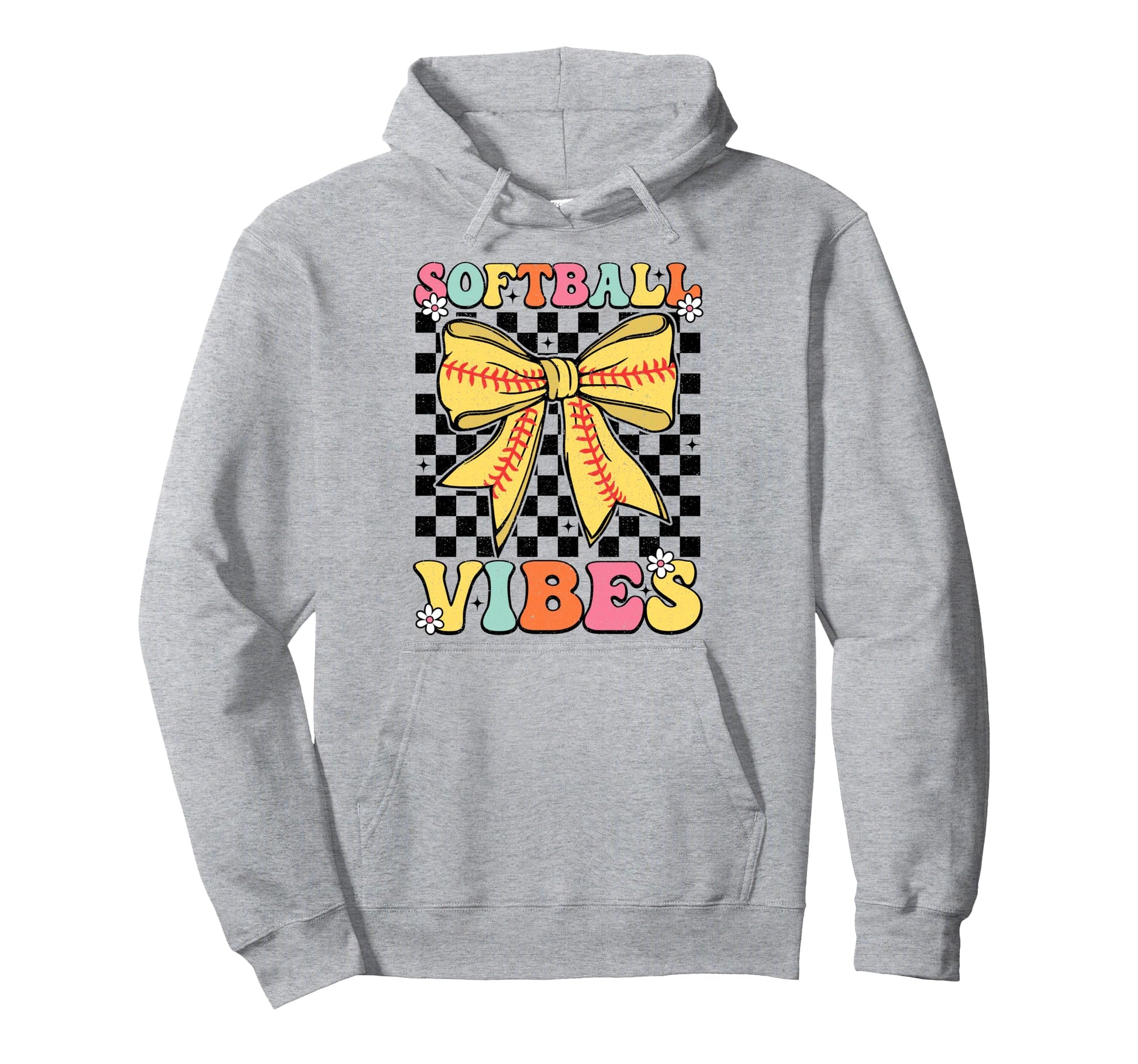 Softball Vibes Coquette Bow Softball Hoodie - Unique Graphic for Adults - T-Shirt, Sweatshirt, Hoodie