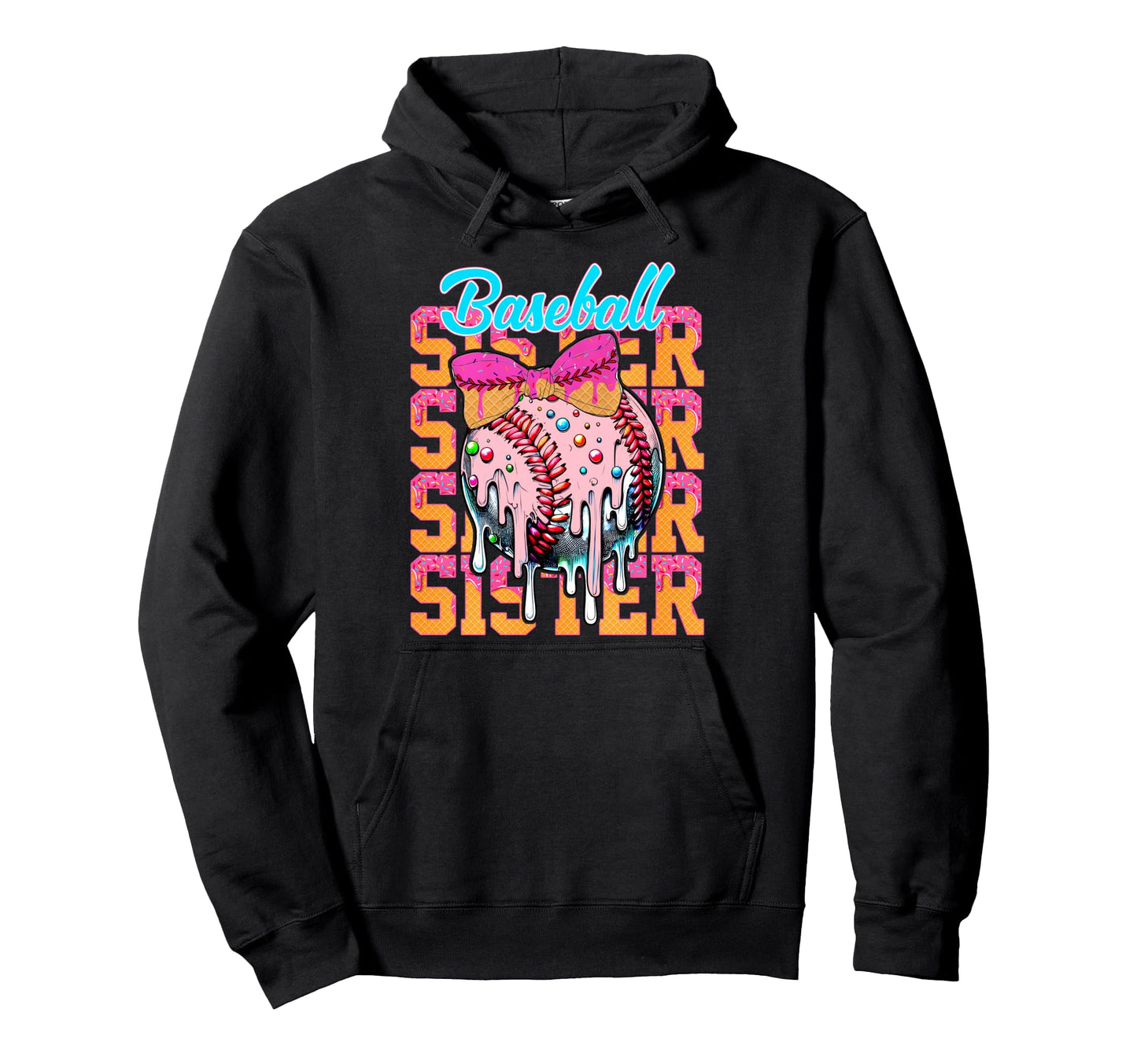 Baseball Sister Drip Ice Cream Hoodie - Minimalist Print Men Women - T-Shirt, Sweatshirt, Hoodie